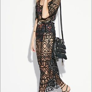 Stone Cold Fox Denver Lace Midi Dress Black